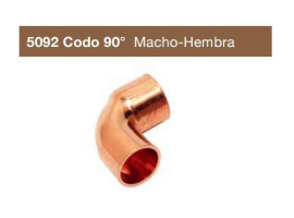 CODO 90º MACHO-HEMBRA COBRE