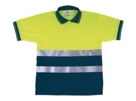 POLO ALTA VISIBILIDAD AMARILLO FLUOR / MARINO