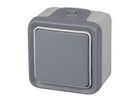 PULSADOR SUPERFICIE GRIS IP55