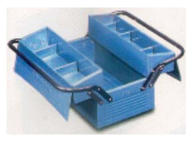 CAJA HERRAMIENTAS METAL AZUL 2 COMPARTIMIENTOS