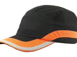 GORRA ANTIGOLPES NEGRA / NARANJA  TALLA UNICA